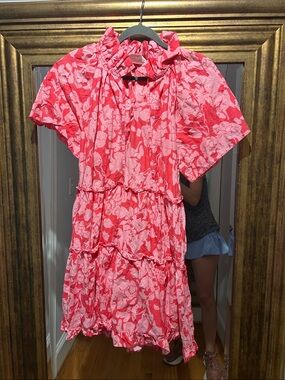 Tuckernuck Pink Floral Tiered Ruffle Dress